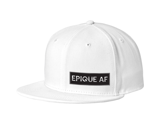 Epique Flat Cap with Leatherette Patch (White)