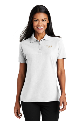 Epique Ladies Stain-Release Polo With Embroidered Logo (White)