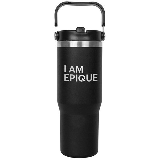 Epique 30 oz Stainless Steel Mug with Handle and Straw