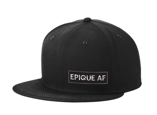 Epique Flat Cap with Leatherette Patch (Black)
