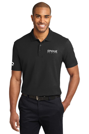 Epique Stain-Release Polo with Embroidered Logo (Black)