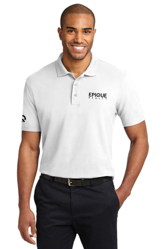 Epique Stain-Release Polo with Embroidered Logo (White)